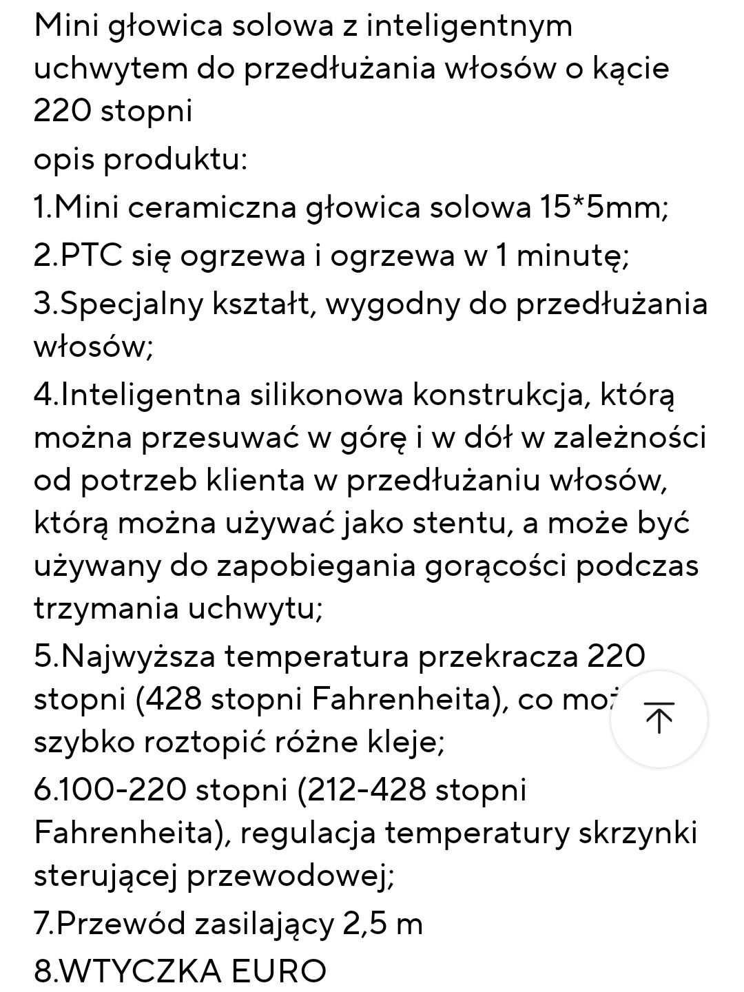 Głowica grzejąca do włosów klej plus  gratis