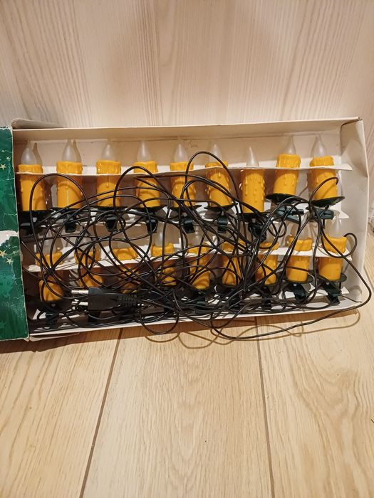 Lampki choinkowe , świeczki,  styl PRL-u