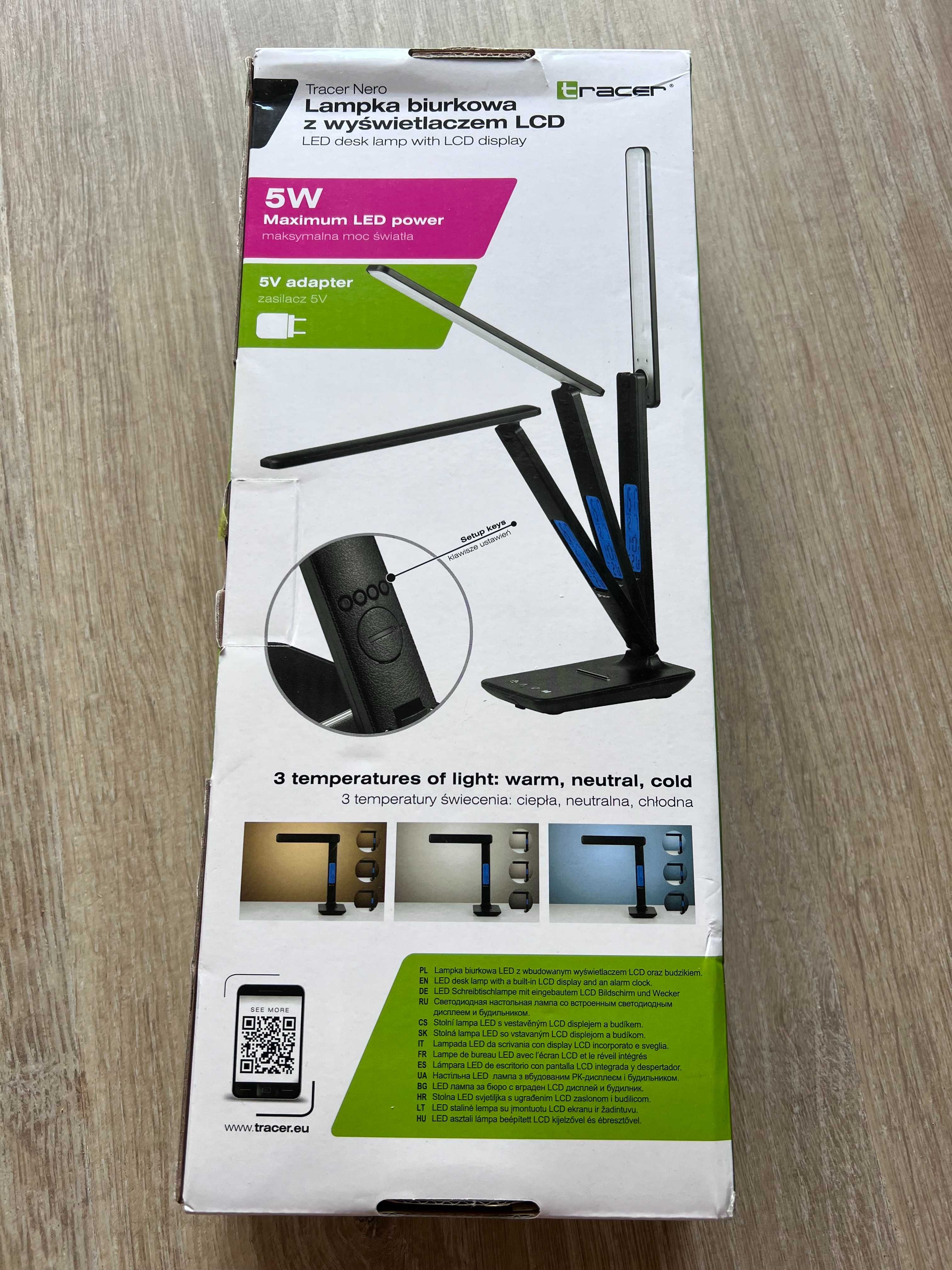Lampka LED biurkowa regulowana biurko wyświetlacz z temperaturą USB