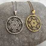 Colar "Cubo de Metatron" aço inoxidável