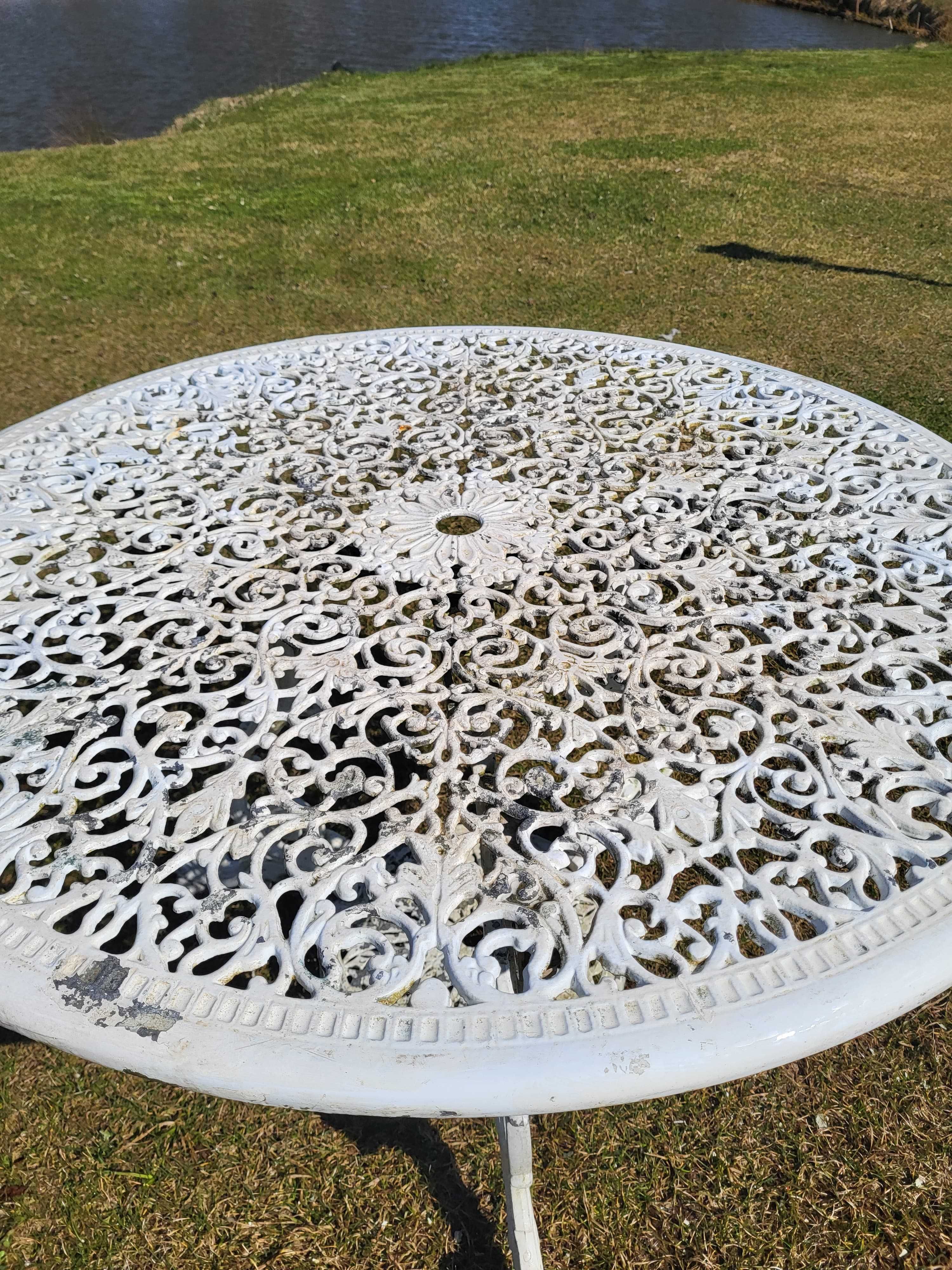 Aluminiowy stół ogrodowy 110 cm blat . Niespotykany wzór , Wysyłka