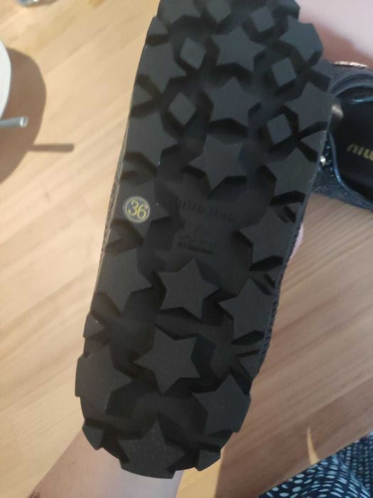 Miu Buty, sandaly klapki, skora od reki