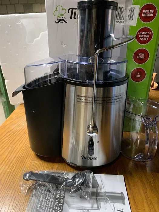 Twinzee Odśrodkowa sokowirówka do warzyw i owoców, wydajna 850 W