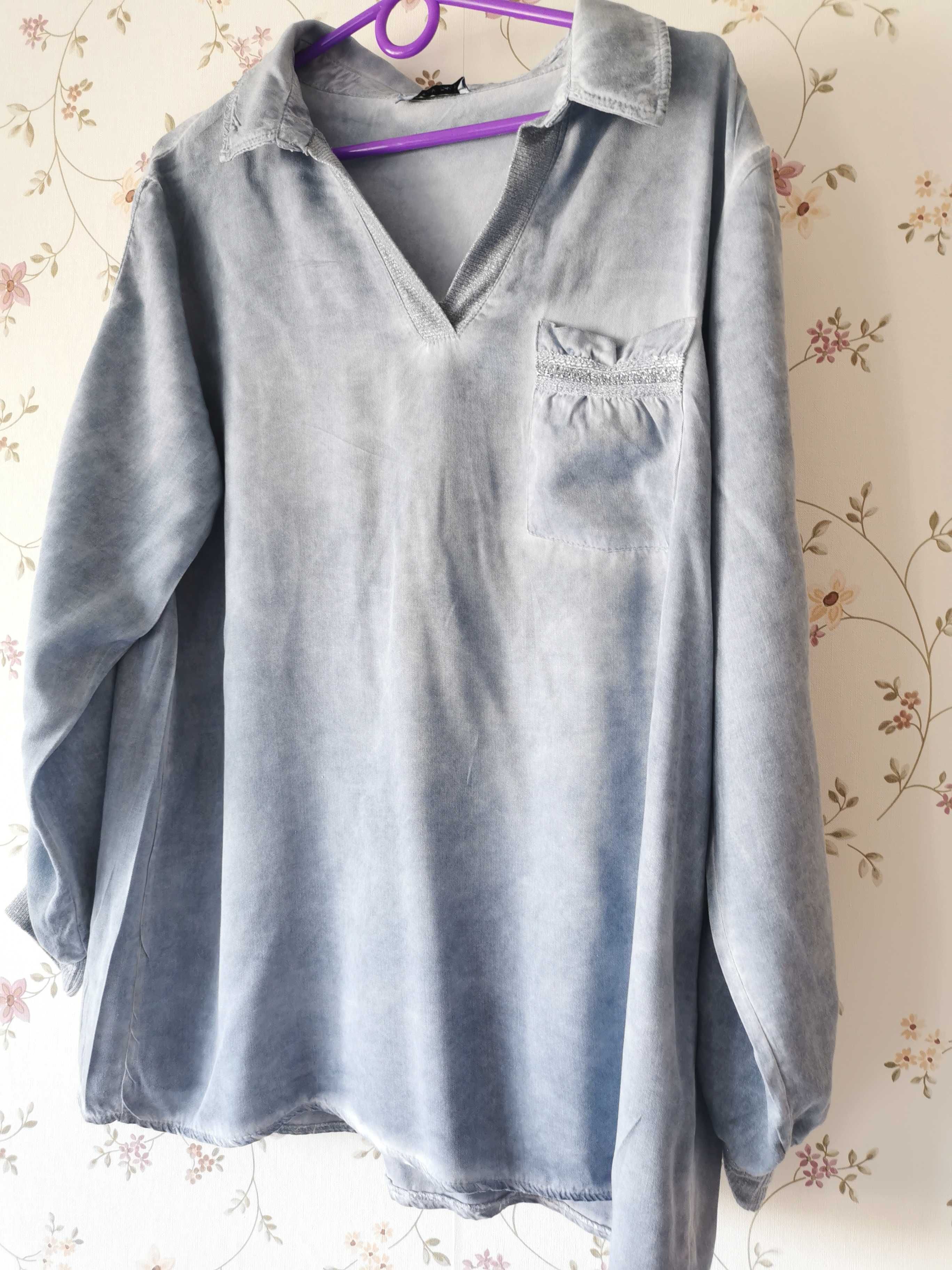 Włoski błękit, włoska moda, koszula, bluzka