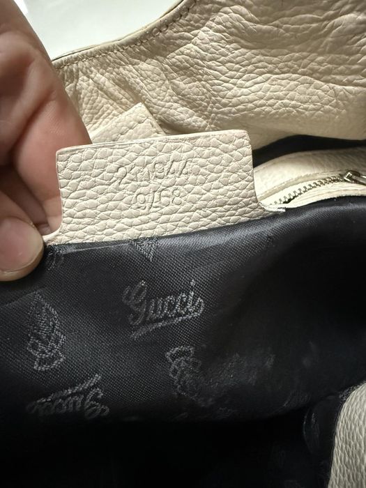 Вінтажна шкіряна сумка-тоут Gucci Sukey Interlocking White,