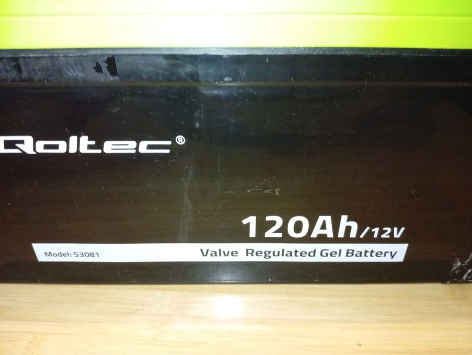 Аккумулятор тяговий гелевий Qoltec 120Ah 12V