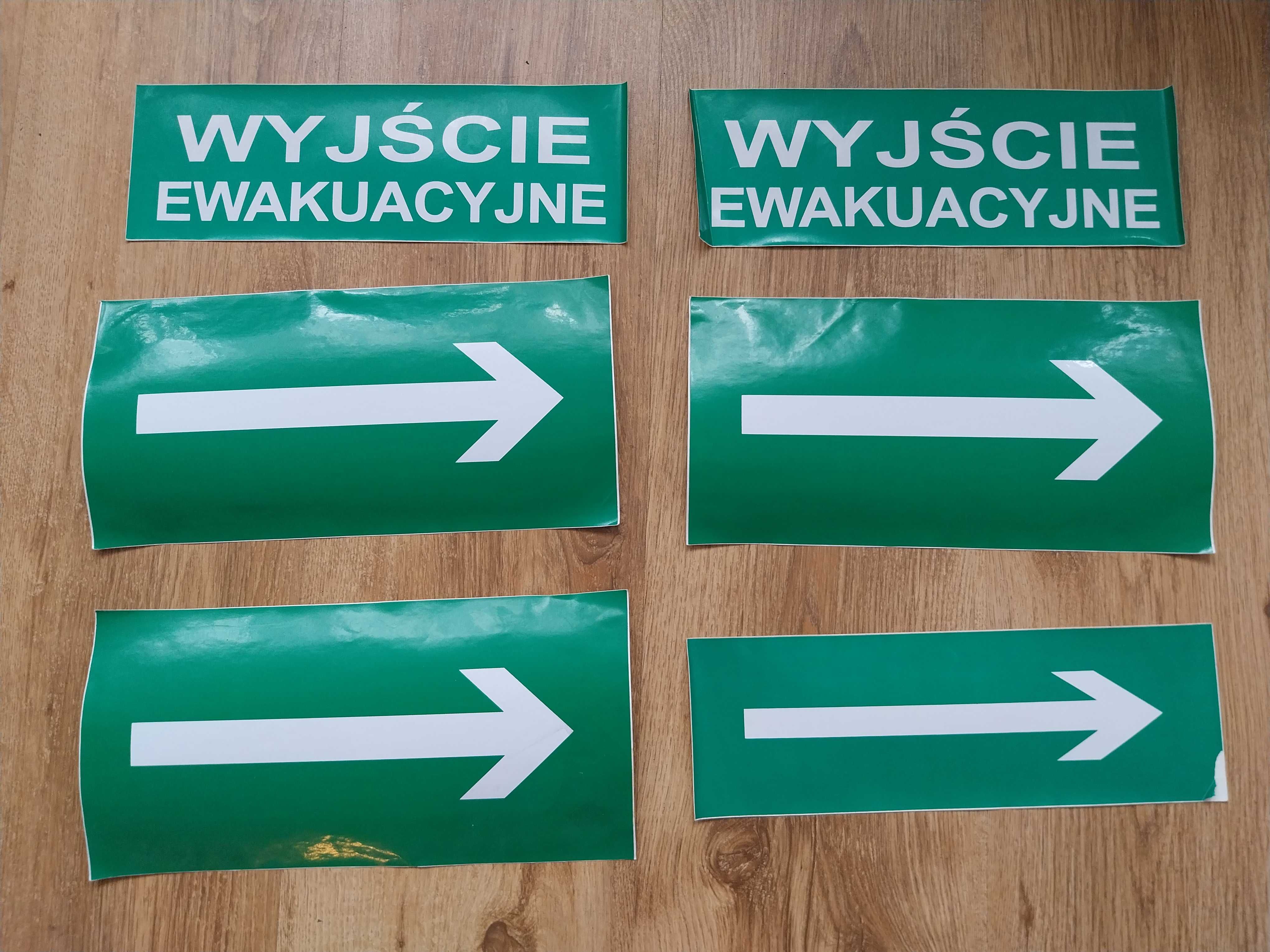 Wyjście ewakuacyjne - strzałki - zestaw 6 naklejek