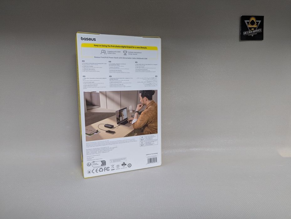 Оригінал Павер Baseus 20000 mAh 65W Free2Pull Power Bank павербанк