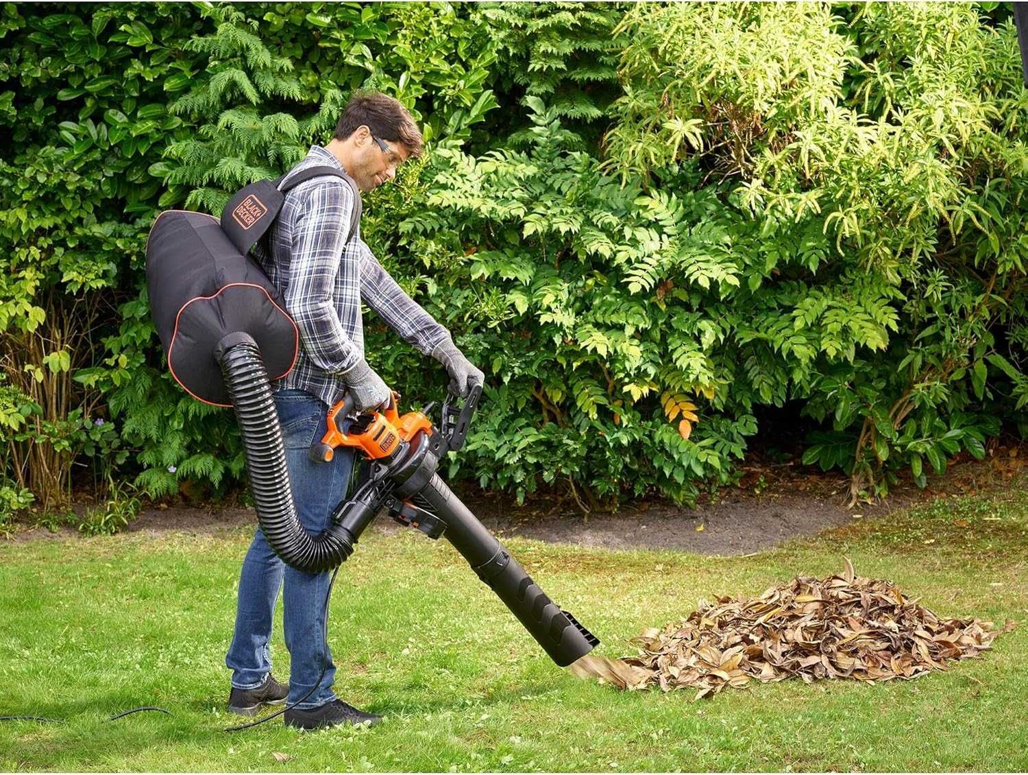 Aspirador Triturador e soprador de folhas de mochila 3 em 1 de 3000 W