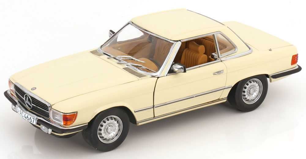 Model 1:18 SunStar Mercedes-Benz 350 SL R107 Hardtop 1977 creme