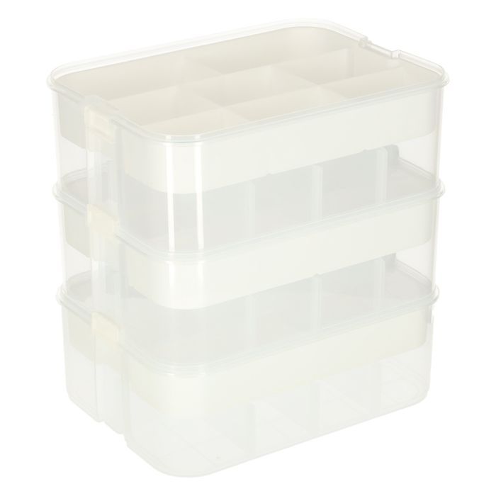 Pudełko na Zabawki Pojemnik Plastikowy 3 Piętrowy Organizer