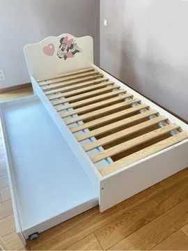 Łóżko MEBLIK Minnie Mouse 90x200 barierka, szuflada z materacem