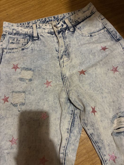 Jeansy damskie w gwiazdki :)