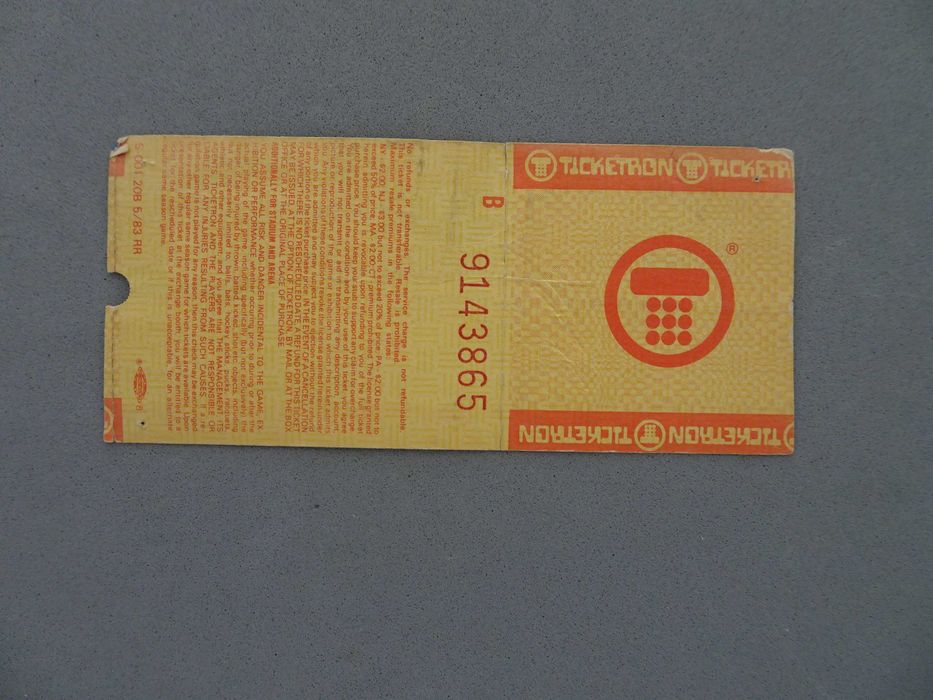 Bilhete antigo concerto AC/DC 1983