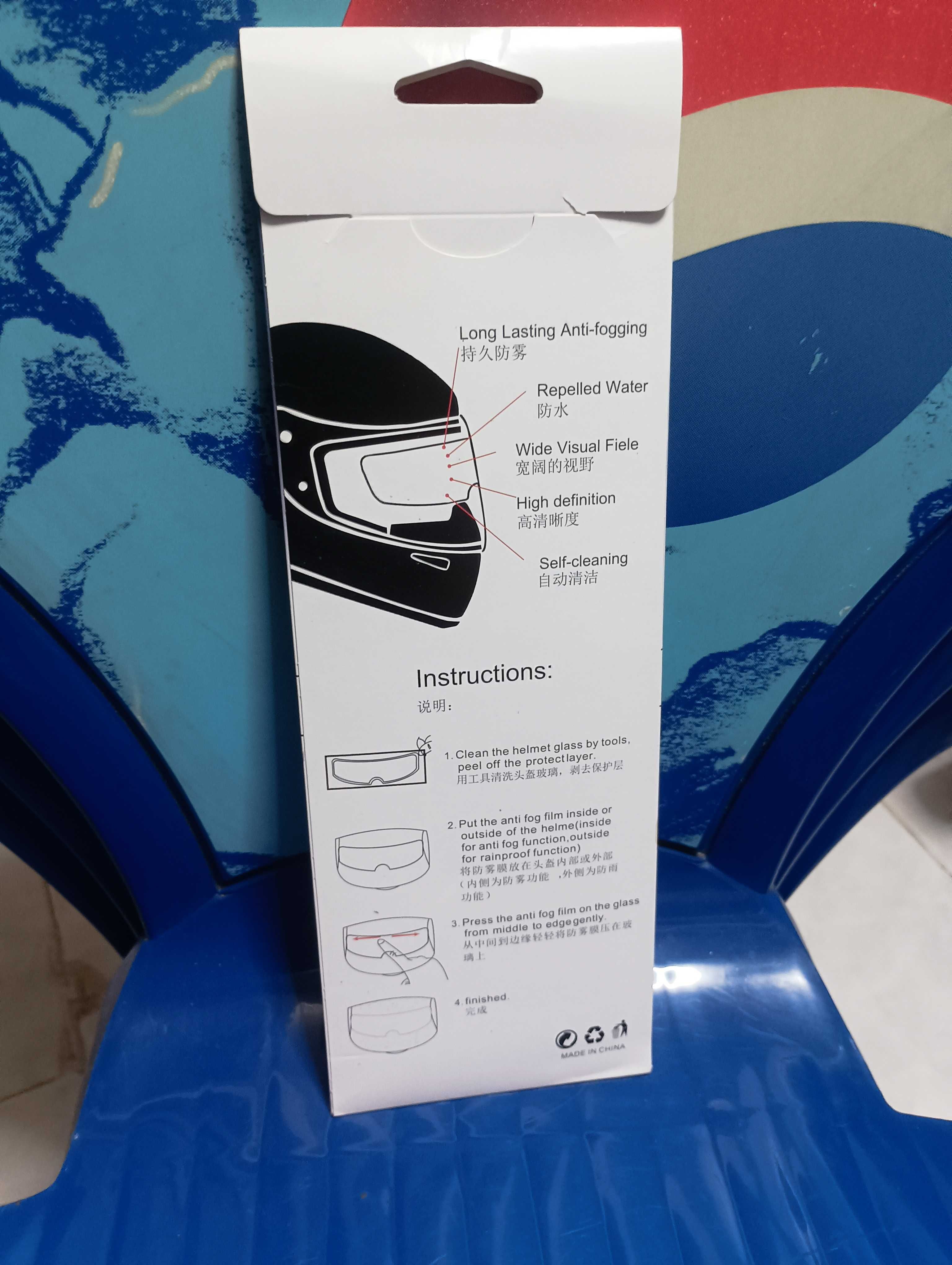 Película Anti Chuva para Capacete de Moto