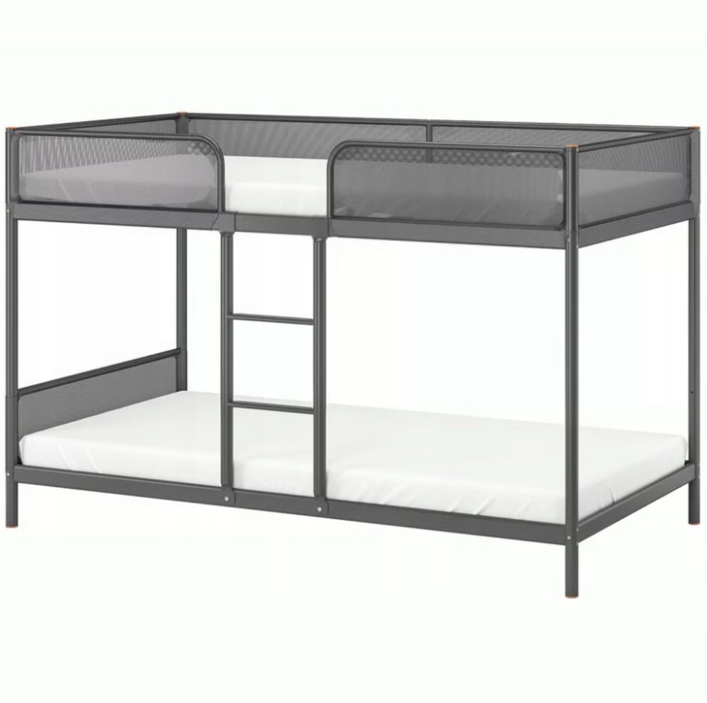 IKEA TUFFING łóżko piętrowe, ciemnoszary, 90x200 cm