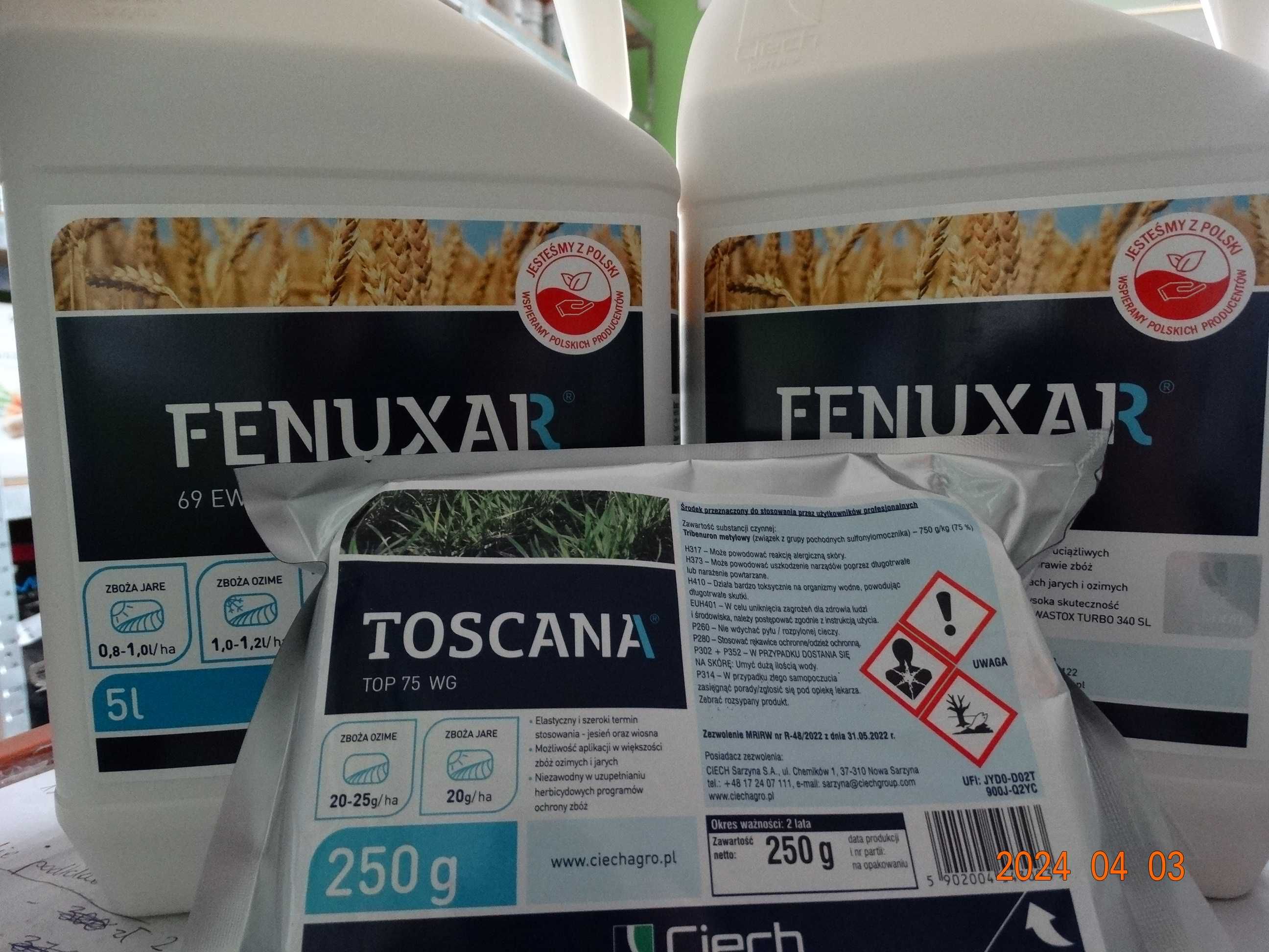 FENUXAR 69EW + TOSCANA TOP zestaw na chwasty miotłę w zbożach na 10ha