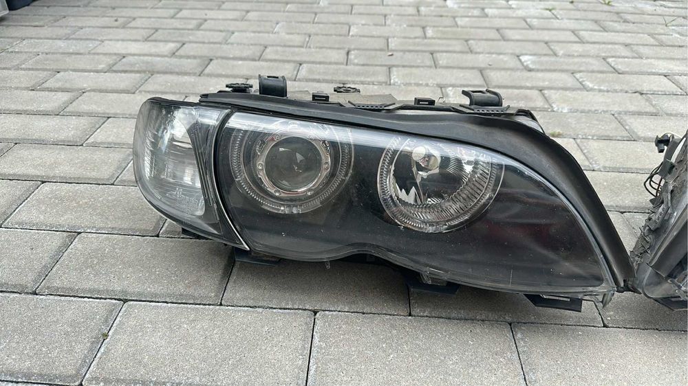 BMW E46 sedan lift lampy / reflektory przednie kompletne / ringi