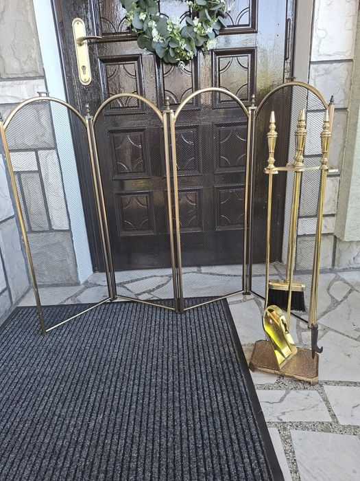 Zestaw kominkowy z parawanem
