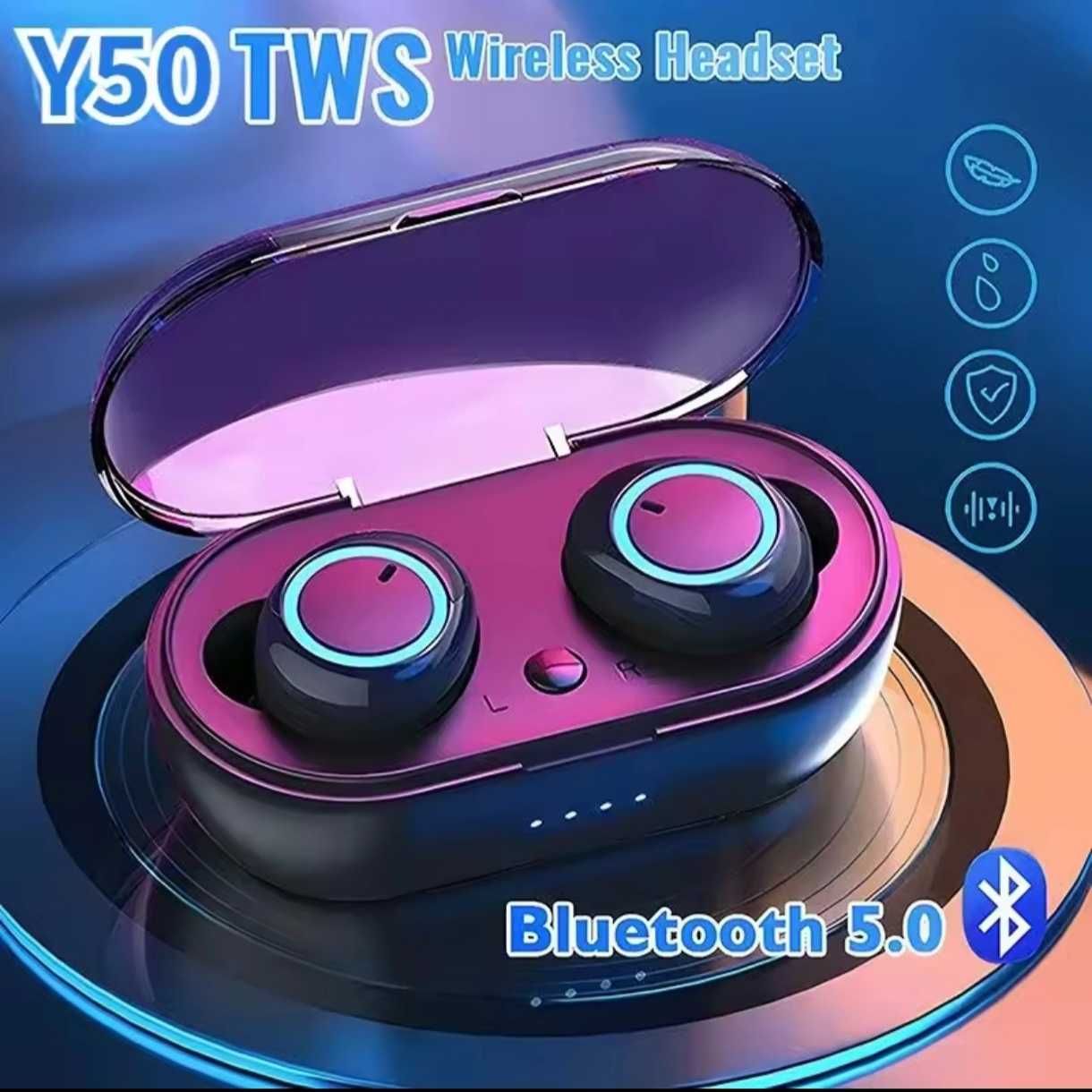 НОВЫЕ Беспроводные наушники Y50 TWS с микрофоном и шумоподавлением