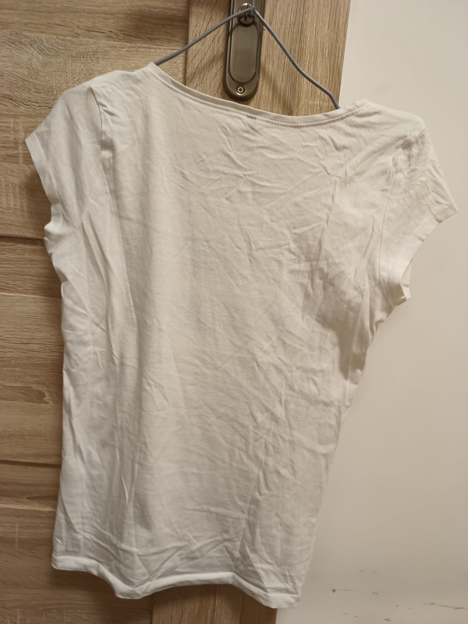 Damska bluzka koszulka t-shirt na krótki rękaw z napisem w rozmiarze M