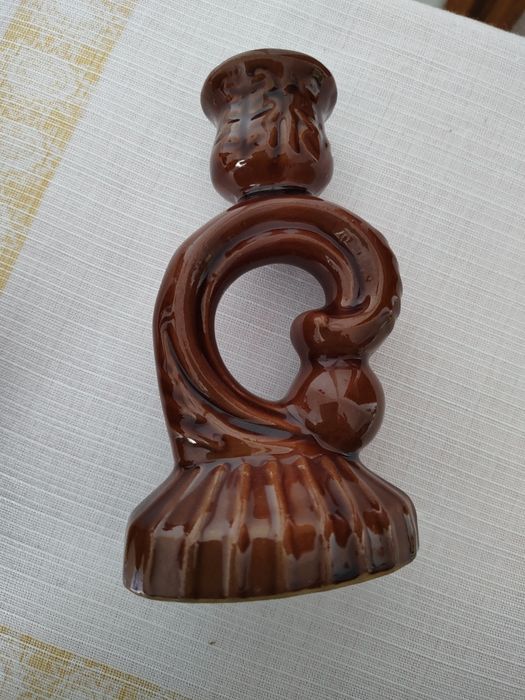 Komplet, dzbanuszek, świecznik, popielniczka i figurka PRL