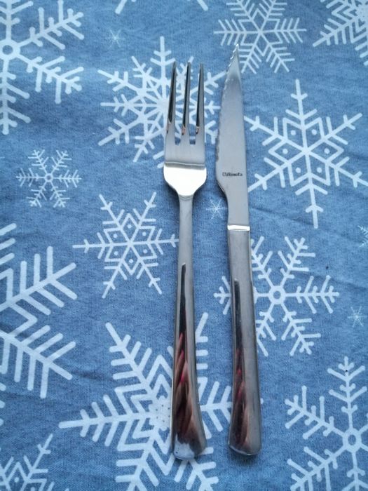 AMEFA sztućce Chuletero zestaw 12 osób sztućce STEKOWE grill ostre