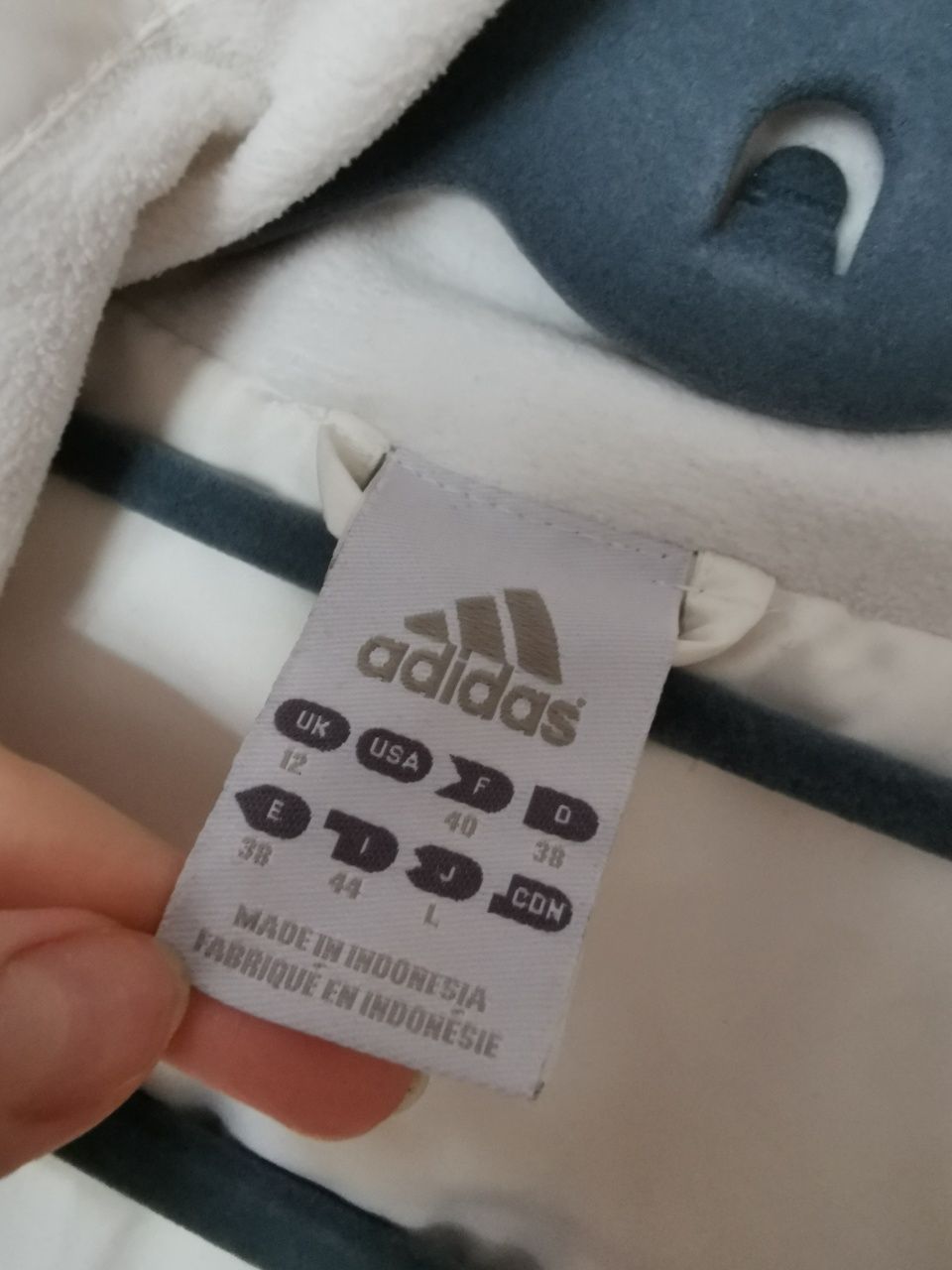 Adidas bezrękawnik kamizelka biały puchowy puch pierze 38 M vintage