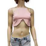 Śliczny crop top pudrowy na lato wiązany na placach rozmiar 36 38