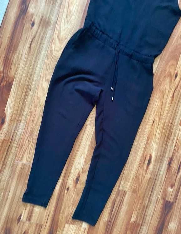 Czarny dlugi kombinezon oversize basic modny xl 42 44 +size plus size