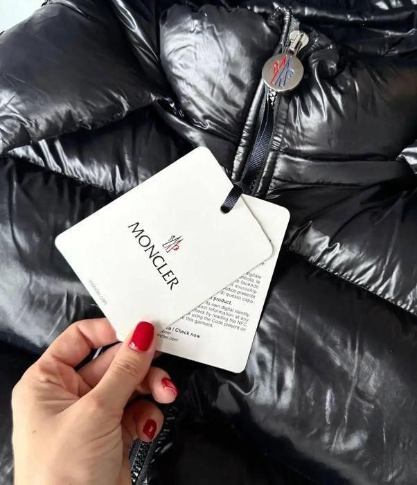 Пуховик Moncler Glossy мужской женский оригинал нова чорна глянец