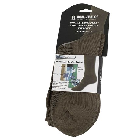 Шкарпетки короткі термоактивні MIL-TEC CoolMax Socks Coyote