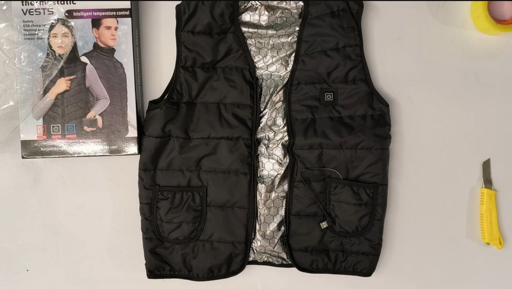 Жилет з підігрівом зігріваючий (M - 3XL) зимовий з USB унісекс чорний