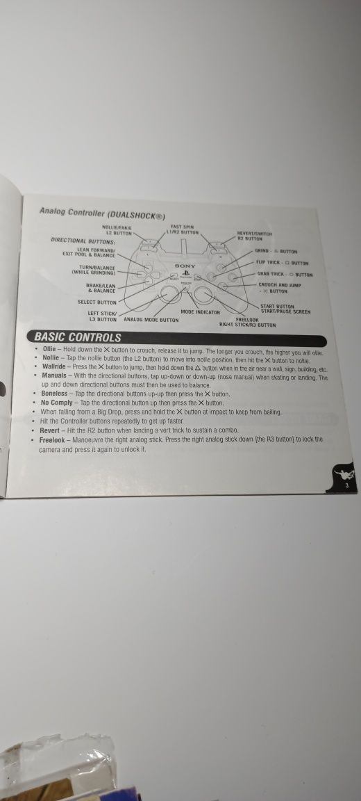 Tony Hawk's Pro Skater 3 książeczka manual instrukcja Ps1 Psx PsOne