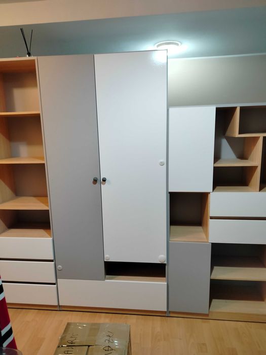 Młodzieżowy komplet mebli nandu Black Red white biurko gratis