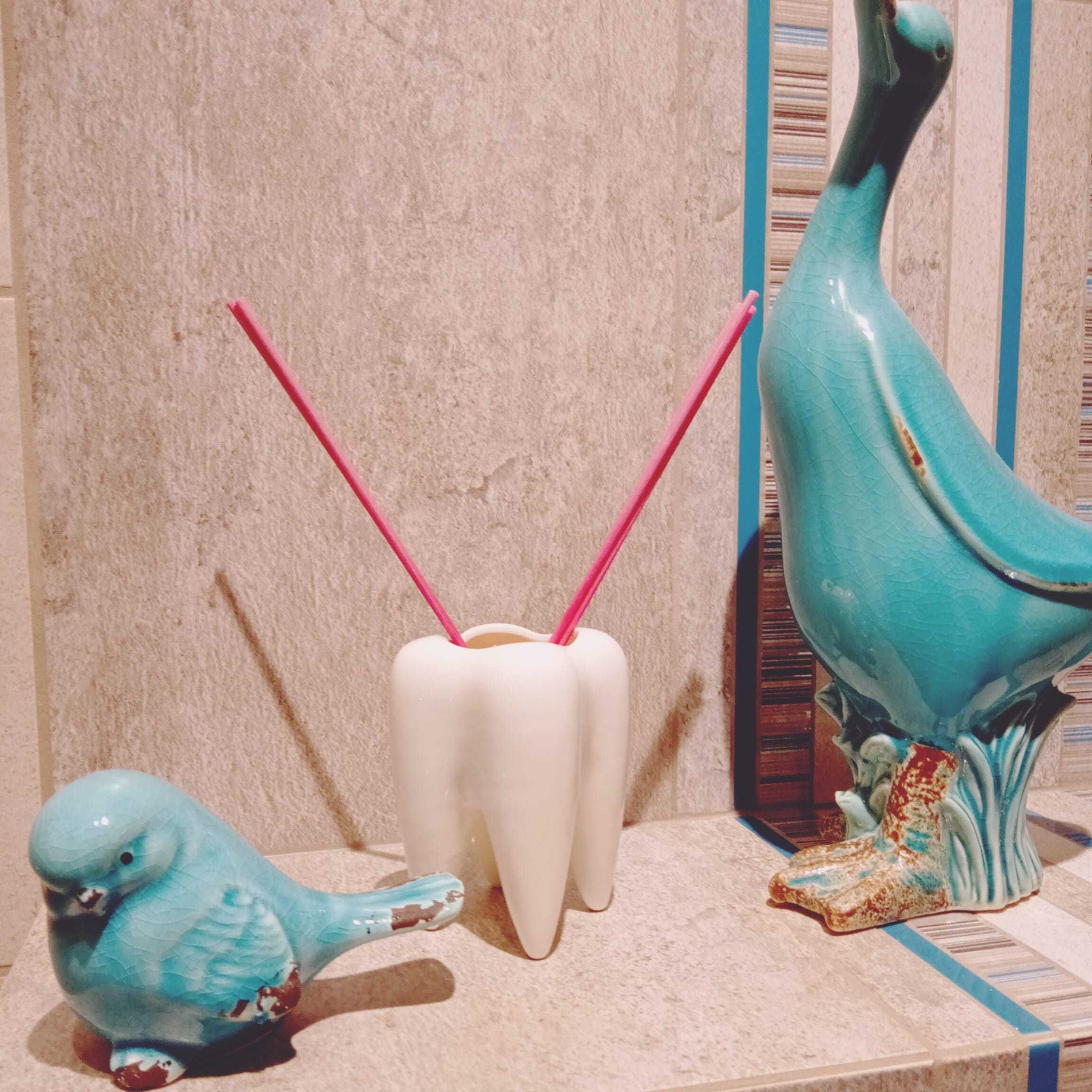 Doniczka piórnik– prezent dentysta- ZESTAW 2+1 GRATIS