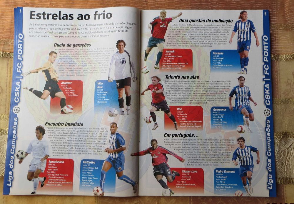 O Jogo Derreter Gelo CSKA - FCP -  poster Quaresma e Equipa FCP / PSG