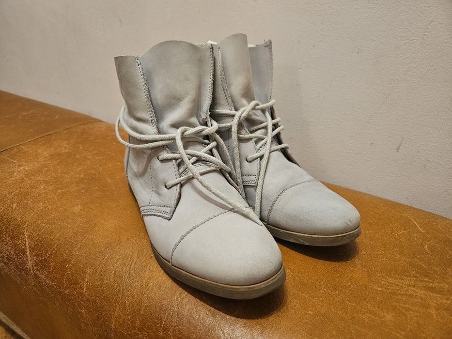 Buty botki kazar 36 skórzane błękitne