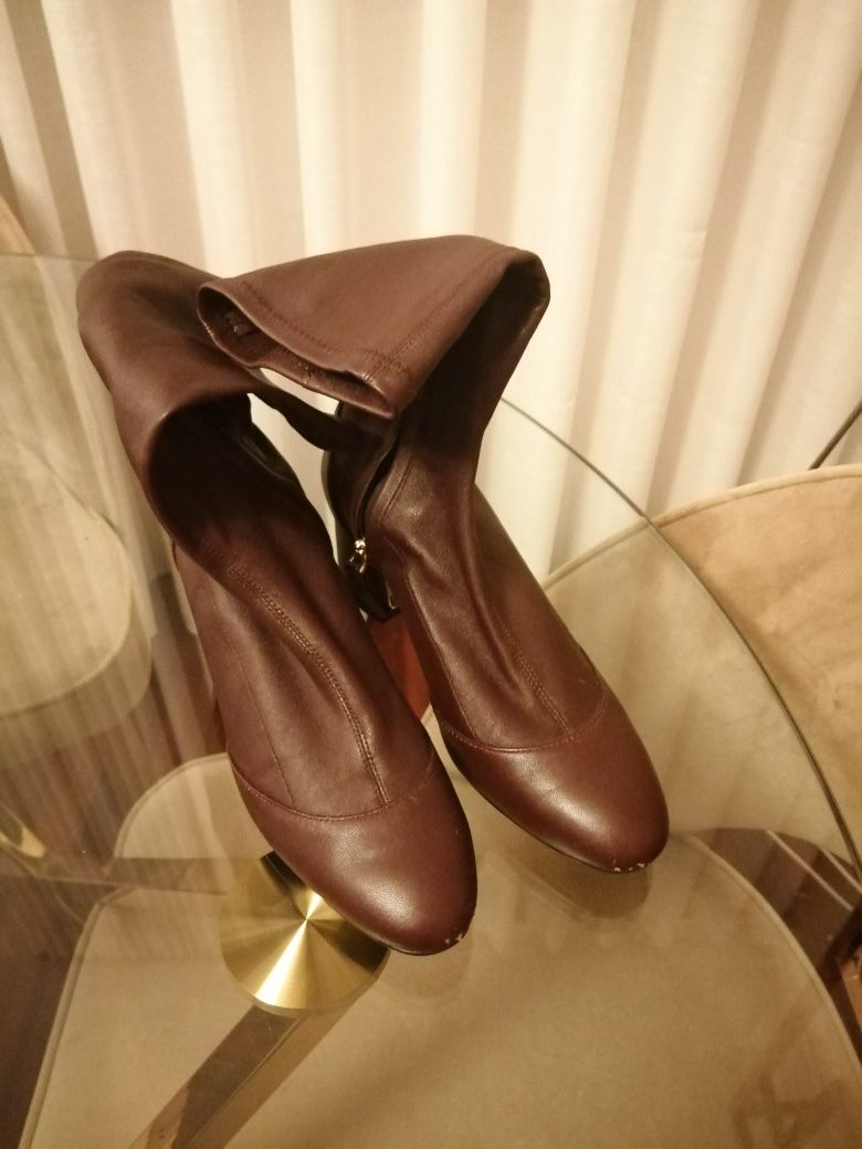 Botins bordeaux Massimo Dutti