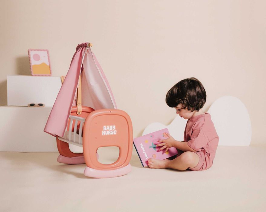 Колиска для ляльки "Бебi Ньорс. Терракотова" з балдахіном (7600220391)