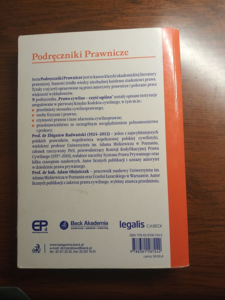 Prawo Cywilne część ogólna Radwański Olejniczak wydanie 15 2019