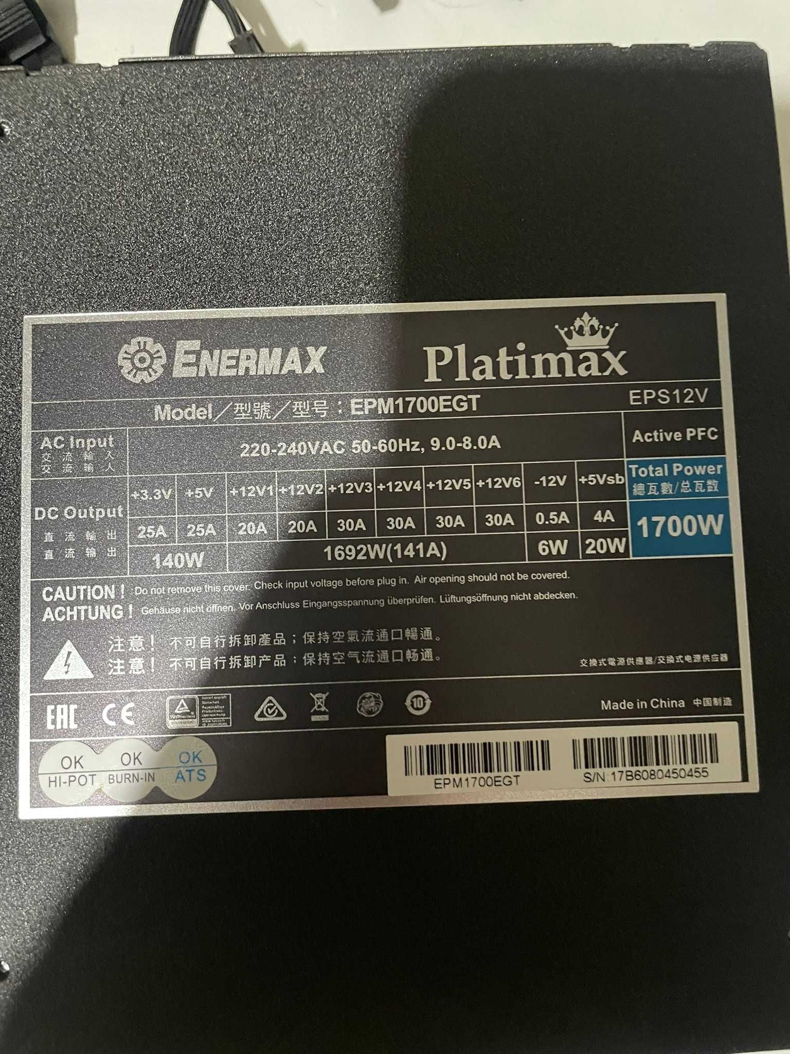 Fonte alimentação Enermax Platinumax 1700W