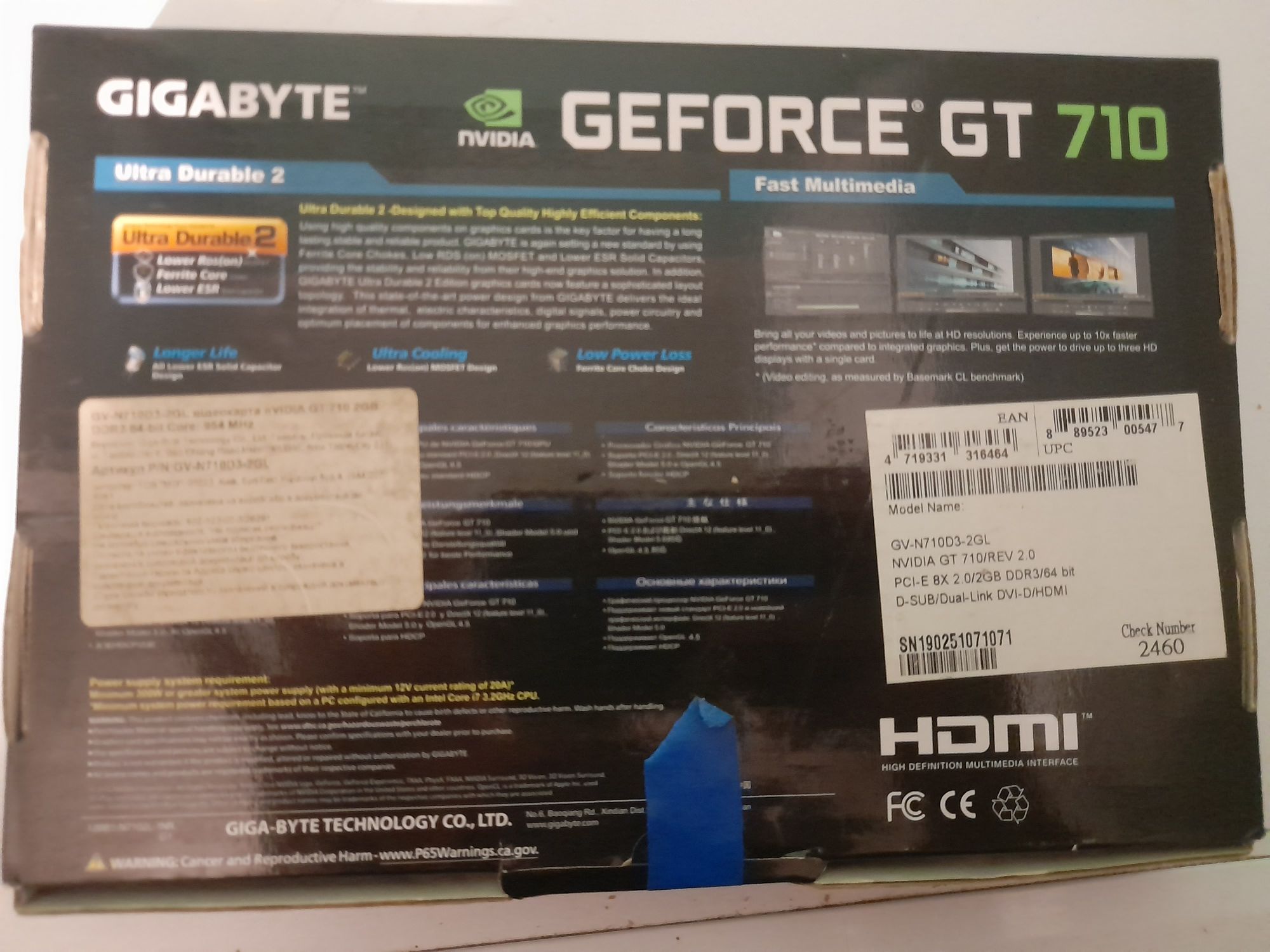 Видеокарта GIGABYTE GeForce GT710 не рабочая