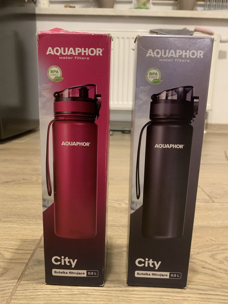 Butelka filtrująca Aquaphor 0,5l bordo lub czarna