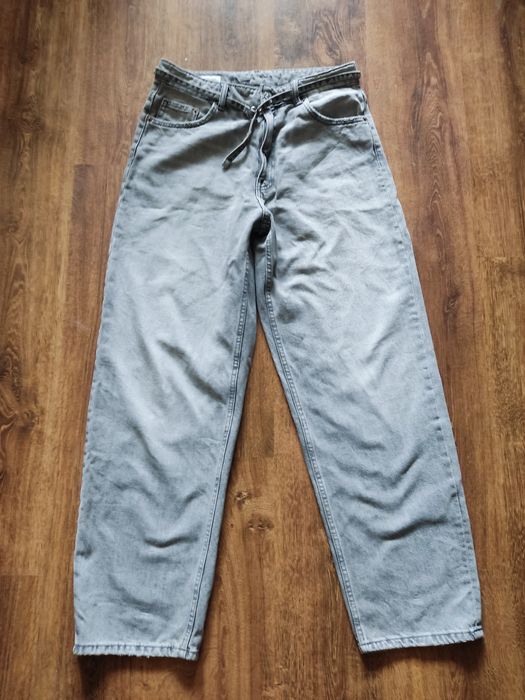 Джинси Zara р38 wide leg широкі вільні котон сірі світлі