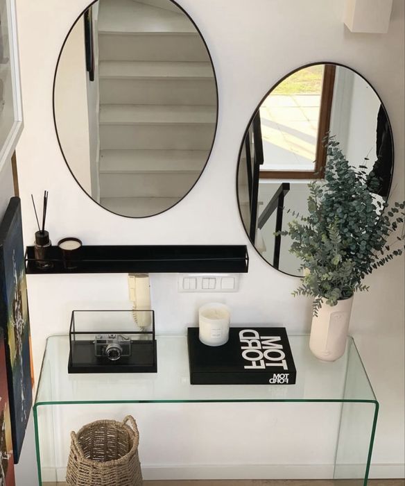 2 espelhos zara home em metal preto