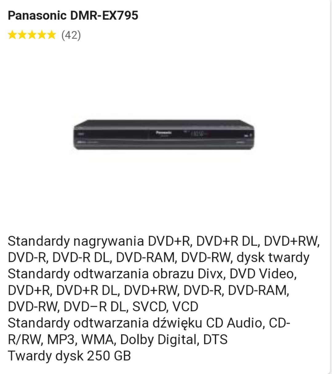 Nagrywarka Panasonic dvd.