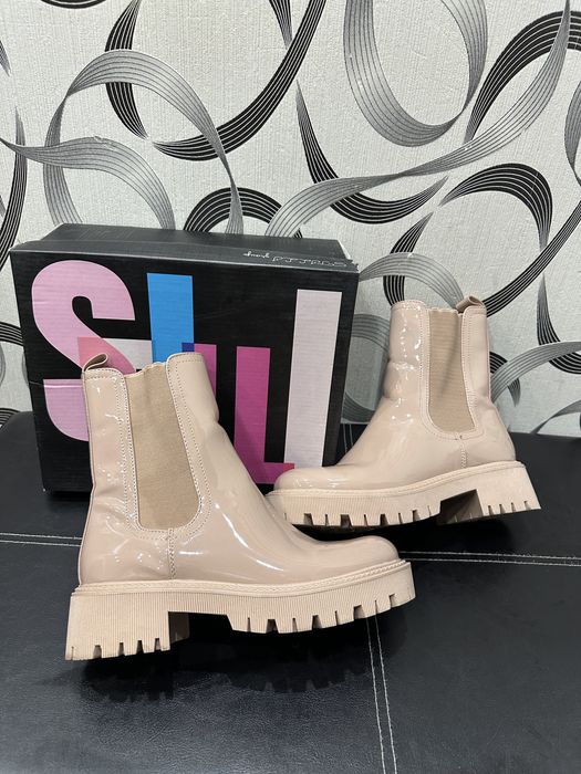 Ботинки челсі лаковані демісезоні лакові ботинки челси сапоги лаковые