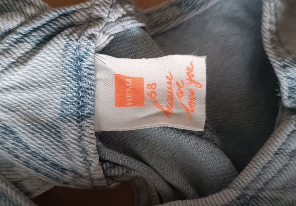 Sukienka jeansowa ogrodniczka - rozmiar 68