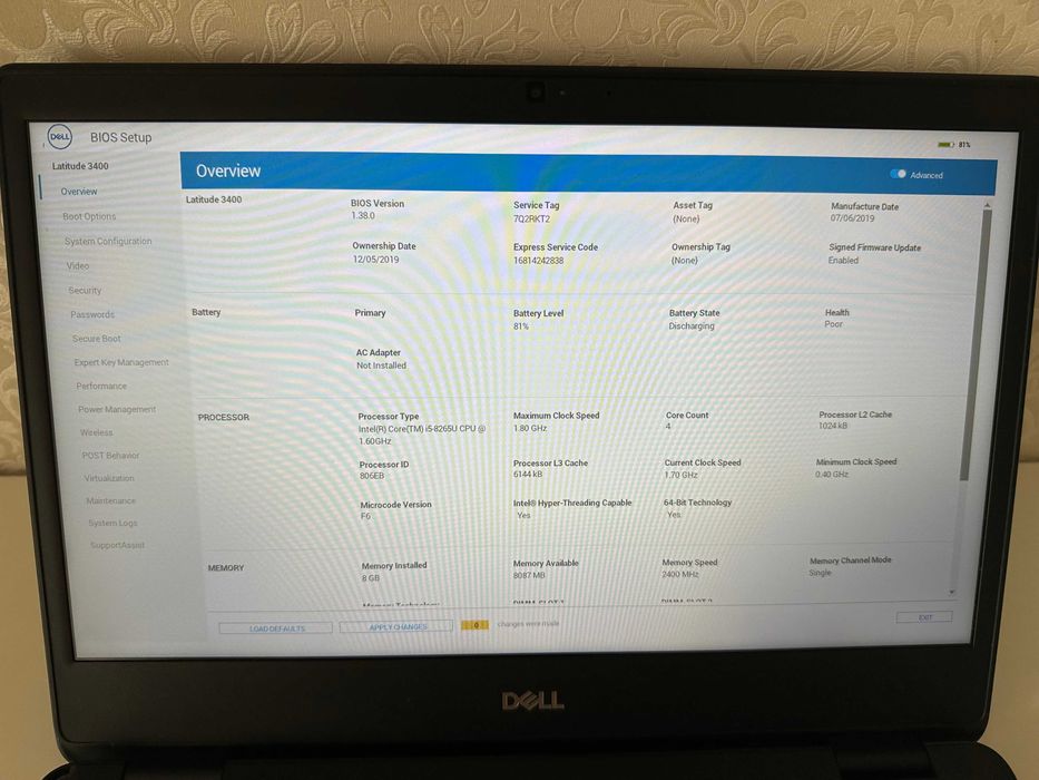 Ноутбук Dell Latitude 3400 i5-8265U RAM 8GB